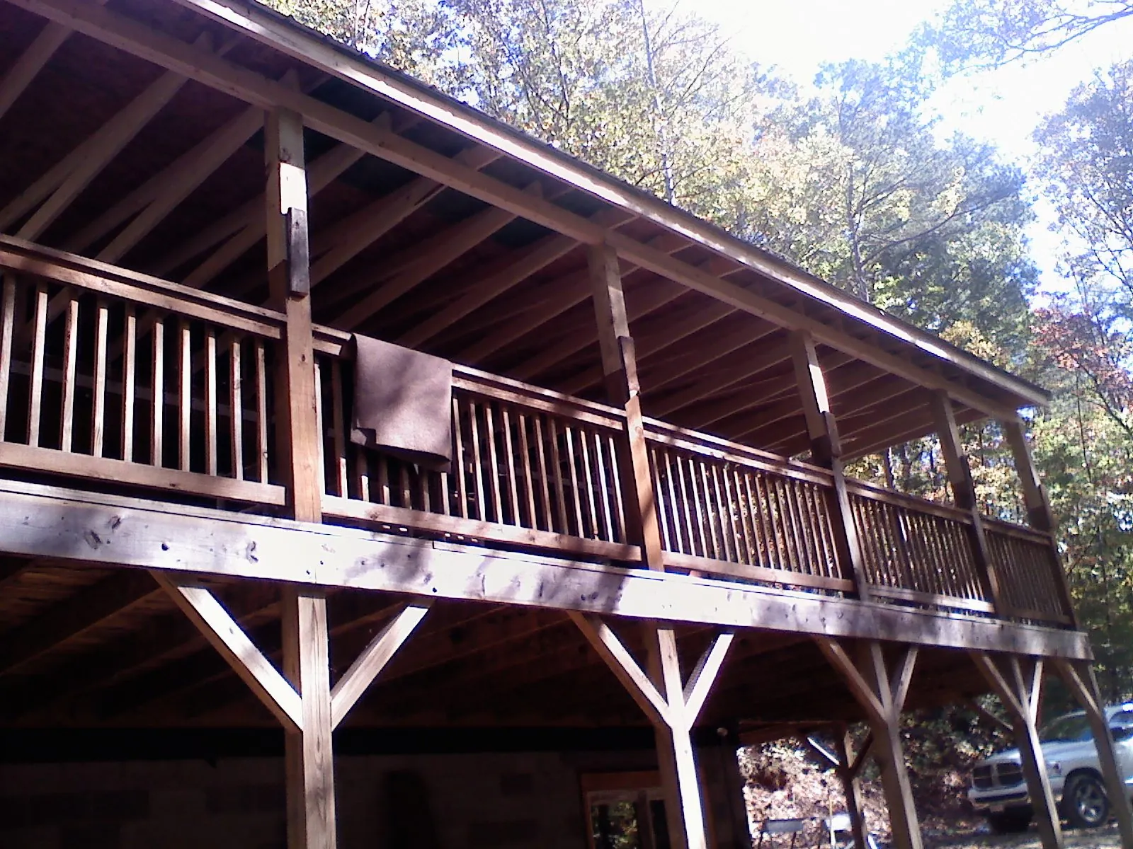 Timber framing under a new elevated porch and deck — Roof Leak Repair in North Myrtle Beach by Roofing Brothers